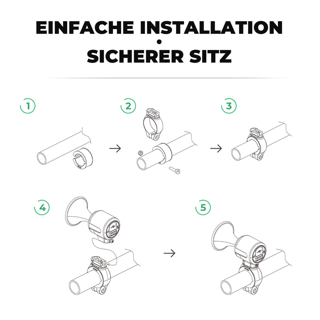ROCKBROS Elektrische Fahrradklingel – 120dB & Smart Tracking