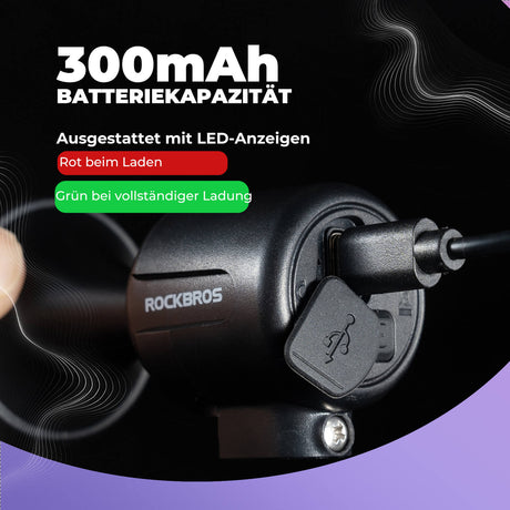 ROCKBROS Elektrische Fahrradklingel – 120dB & Universell für 22,2/25,4/31,8 mm Lenker