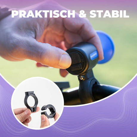 ROCKBROS Elektrische Fahrradklingel – 120dB & Universell für 22,2/25,4/31,8 mm Lenker
