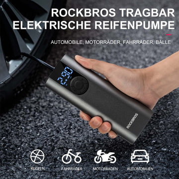 ROCKBROS Fahrradpumpe elektrisch Luftpumpe mit LED Drucksensor 150PSI