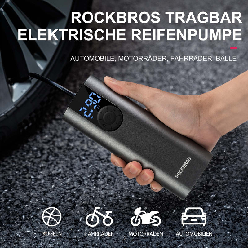 Cargue la imagen en el visor de la galería, ROCKBROS-Fahrradpumpe-Elektrisch-Akku-Luftpumpe
