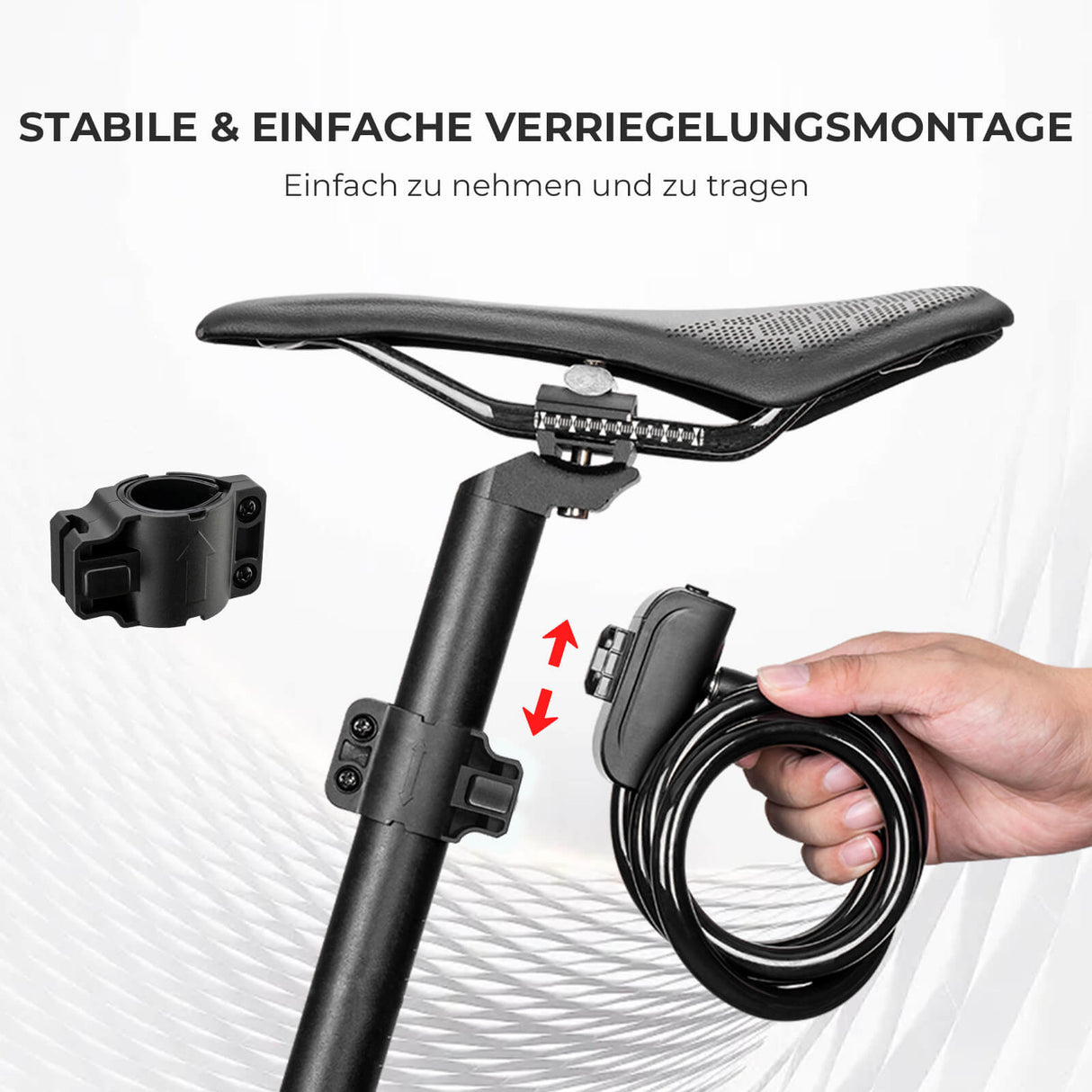 ROCKBROS Fahrradschloss – 110 cm Länge, 11 mm Stärke