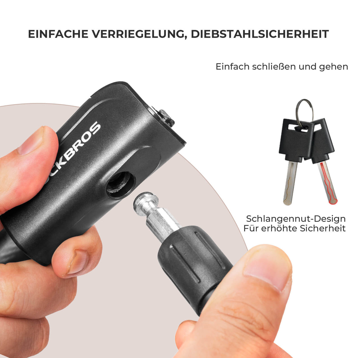 ROCKBROS Fahrradschloss – 110 cm Länge, 11 mm Stärke