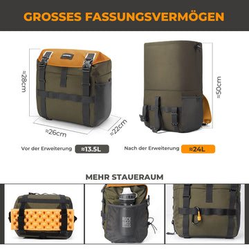 fahrradtasche 24 zoll Fahrradtasche Lenkertasche 13,5–24 L – ROCKBROS-DE