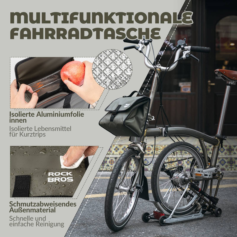 Carica immagine in Galleria Viewer, ROCKBROS Fahrradtasche Lenkertasche Fronttasche mit Schultergurt Erdfarbe
