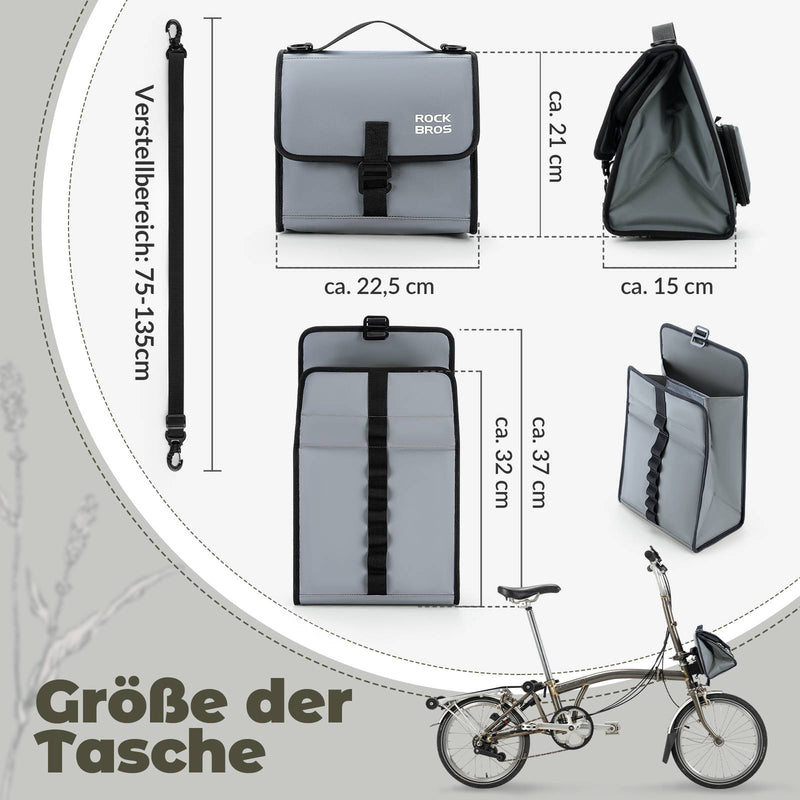 Carica immagine in Galleria Viewer, ROCKBROS Fahrradtasche Lenkertasche Fronttasche mit Schultergurt Grau
