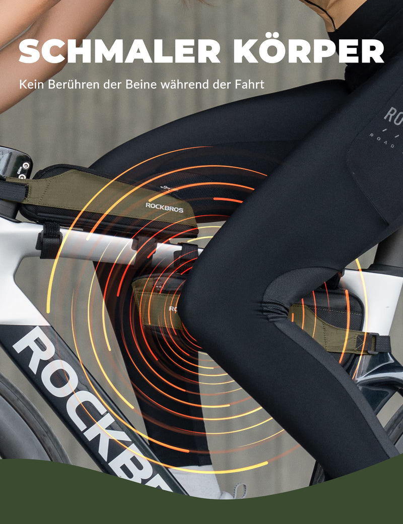 Laden Sie das Bild in Galerie -Viewer, ROCKBROS Fahrradtasche Reflektierende Oberrohrtasche Dunkelgrün 0.65L
