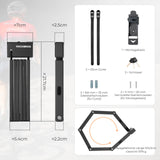 ROCKBROS Faltschloss Fahrradschloss 104 cm Faltbares