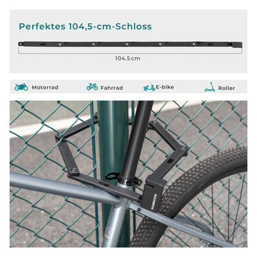 ROCKBROS Faltschloss Fahrradschloss 104 cm Faltbares – ROCKBROS-DE