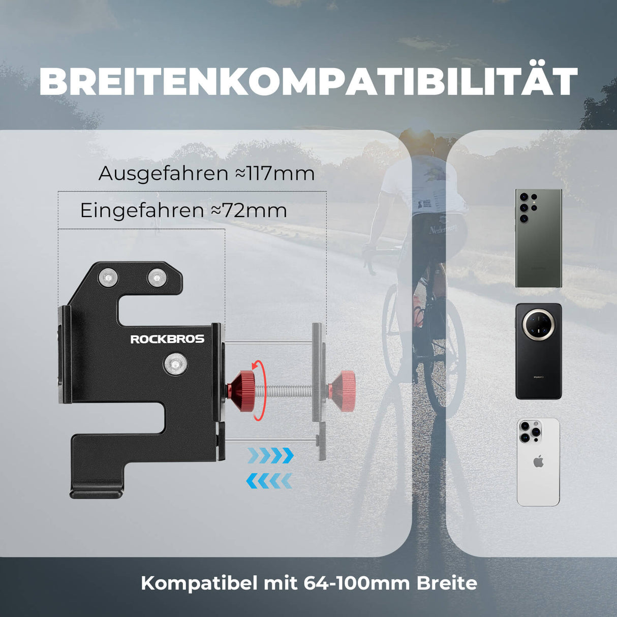 ROCKBROS Alu-Handyhalterung – Stahlhart, aber smart!​