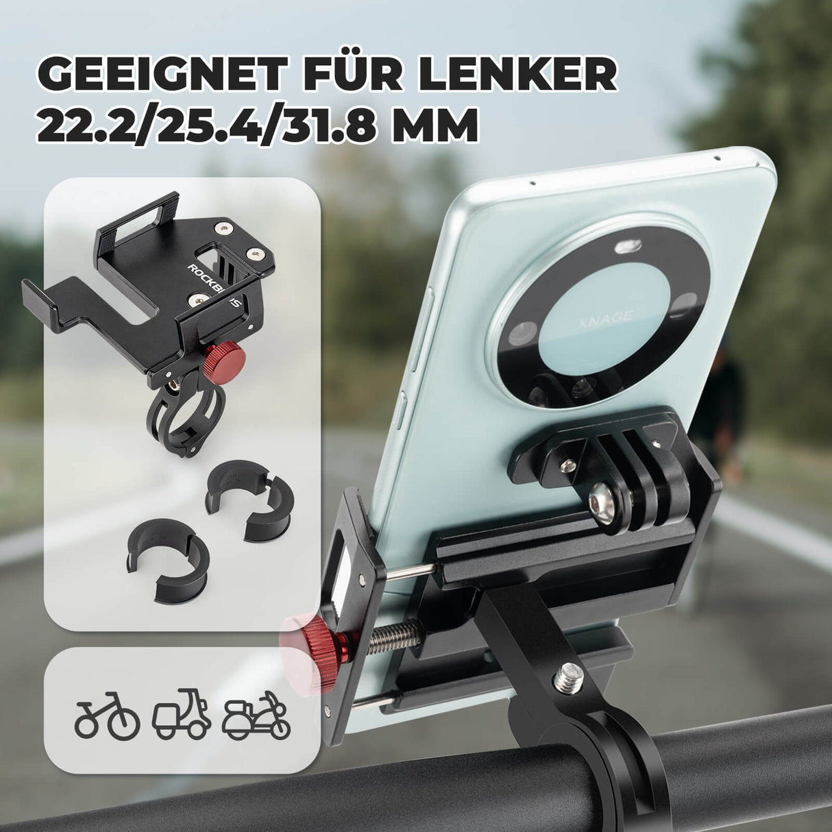 ROCKBROS Alu-Handyhalterung – Stahlhart, aber smart!​