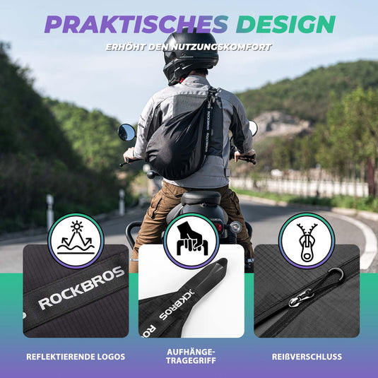 ROCKBROS Helmtasche Motorrad Helmbeutel Einstellbarer Schultergurt