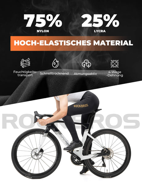 ROCKBROS Herren Fahrrad Trägerhose – Lang & Gepolstert für maximalen Komfort!​