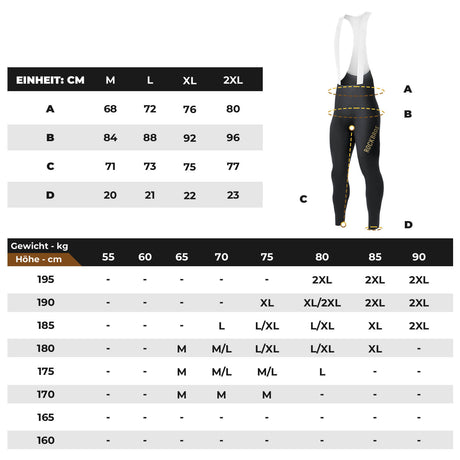 ROCKBROS Herren Fahrrad Trägerhose – Lang & Gepolstert für maximalen Komfort!​