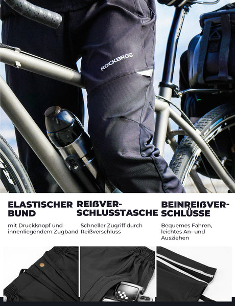 ROCKBROS Herren Radlerhose Atmungsaktiv Lang Fahrradhose S-4XL