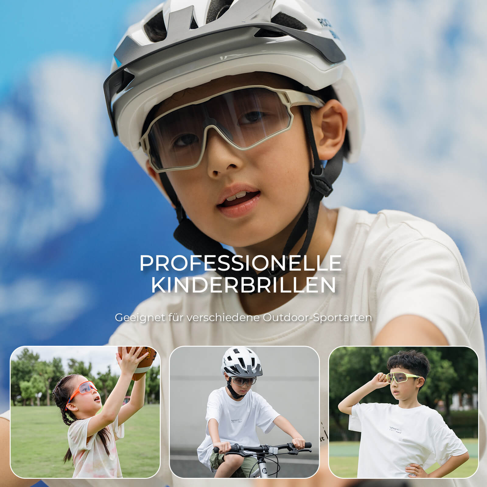 ROCKBROS Kinder Fahrradbrille UV400-Schutz Selbsttönend Sonnenbrille - ROCKBROS-EU