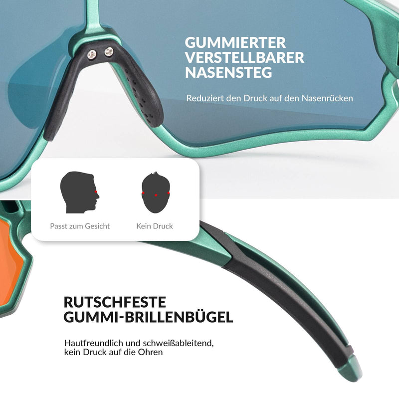 Cargue la imagen en el visor de la galería, ROCKBROS Kinder Fahrradbrille UV400-Schutz Polarisierte Sonnenbrille Olivgrün
