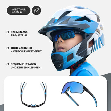 ROCKBROS Kinder Fahrradbrille UV400-Schutz Polarisierte