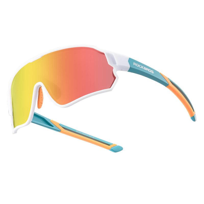 Cargue la imagen en el visor de la galería, ROCKBROS Kinder Fahrradbrille UV400-Schutz Polarisierte Sonnenbrille Weiß

