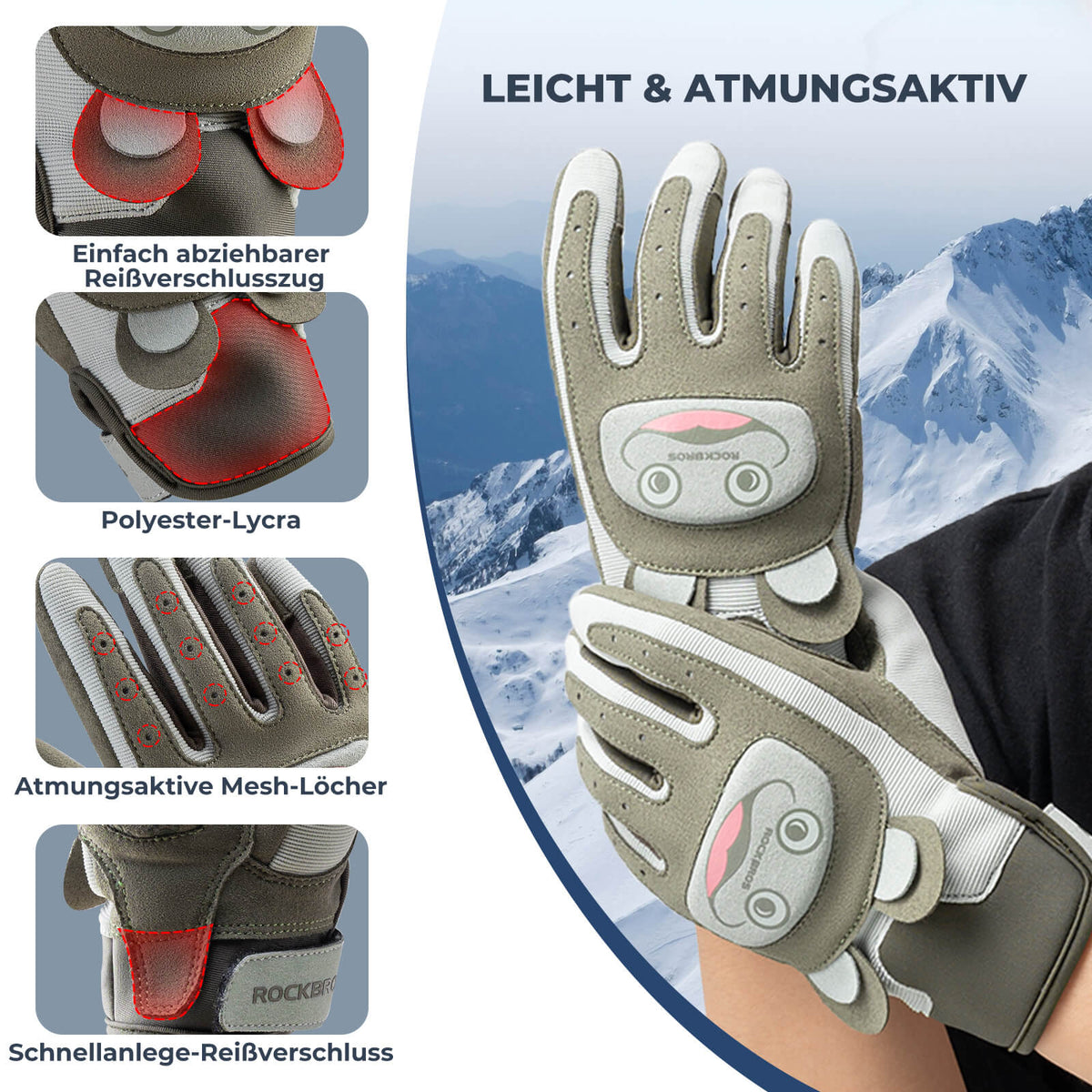 kinder mountainbike handschuhe ROCKBROS Kinder Fahrradhandschuhe Atmungsaktiv & Rutschfest Mit SBR-Sc –  ROCKBROS-DE