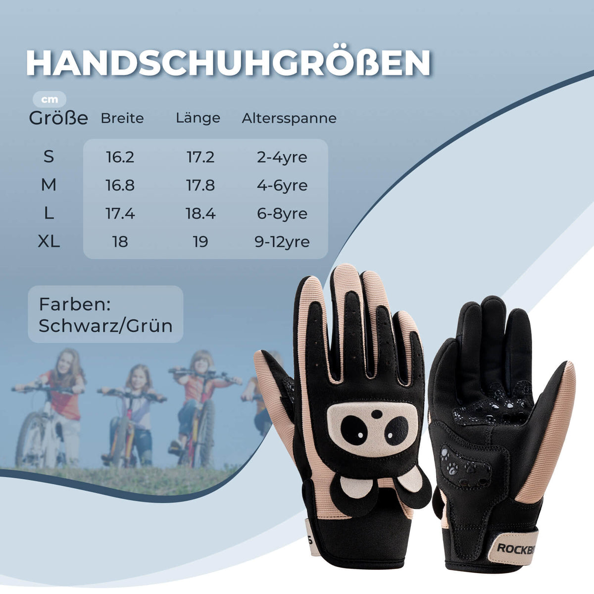 ROCKBROS Kinder Fahrradhandschuhe Atmungsaktiv & Rutschfest Mit SBR-Sc – ROCKBROS-DE