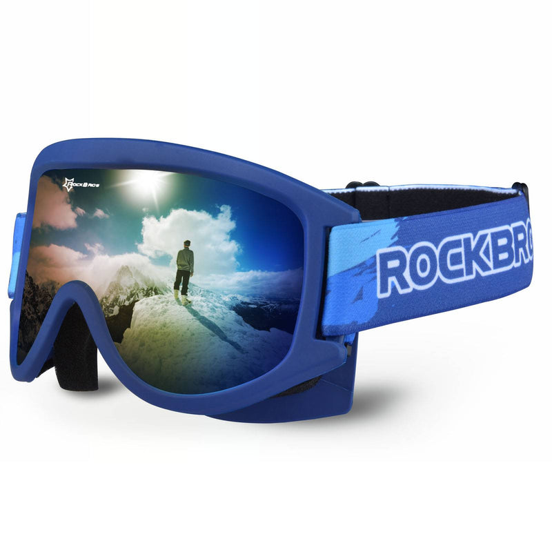 Chargez l&#39;image dans la visionneuse de la galerie, ROCKBROS Kinder Skibrille 100 % UV-Schutz winddicht Ski Schutzbrille Dunkle Blau
