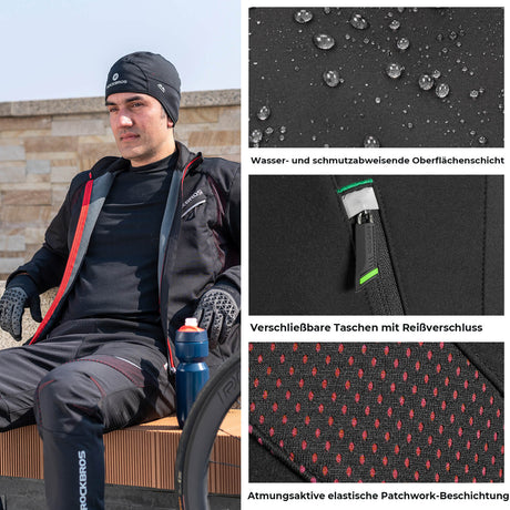 ROCKBROS Lange Fahrradhose Herren Winter Radhose Winddicht Warm - ROCKBROS-EU