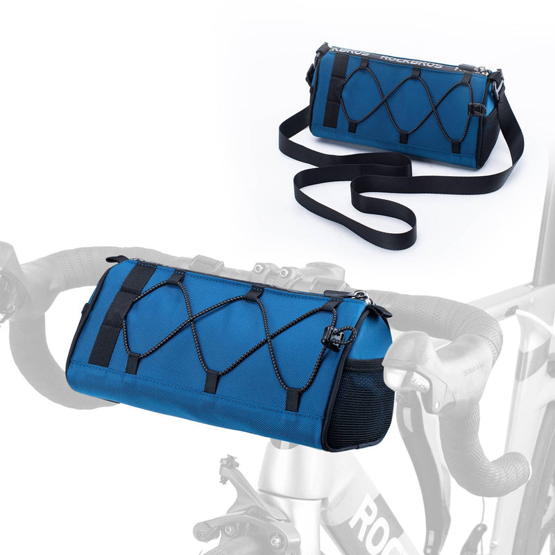 Carica immagine in Galleria Viewer, ROCKBROS Lenkertasche Multifunktionale Fahrradlenkertasche mit Schultergurt Blau
