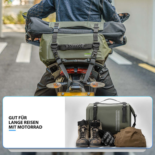 XiaoXIN Erweiterbare Motorrad-Rücksitztasche, 12–18 l, große pazität,  Motorradtasche, unirselle Motorrad-REIT-Hecktasche