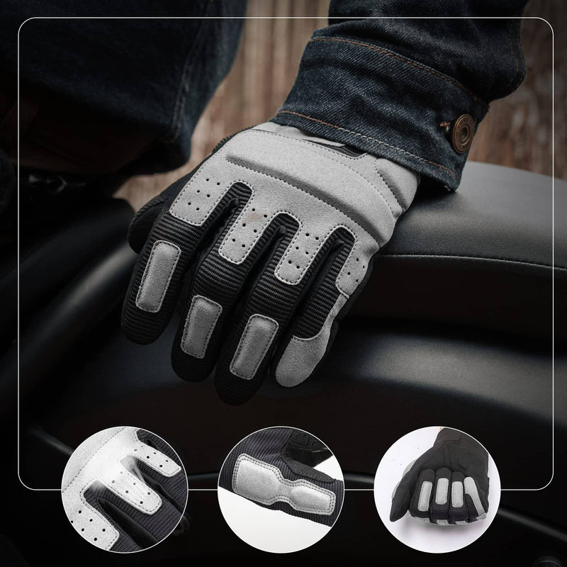 Laden Sie das Bild in Galerie -Viewer, ROCKBROS Motorradhandschuhe Winddichte Touchscreen Herren Handschuhe Grau
