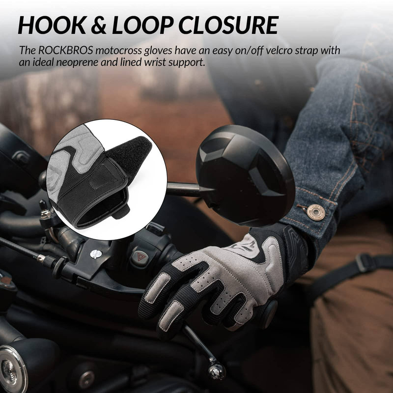 Cargue la imagen en el visor de la galería, ROCKBROS Motorradhandschuhe Winddichte Touchscreen Herren Handschuhe Grau
