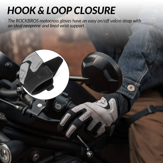ROCKBROS Motorradhandschuhe Winddichte Touchscreen Herren Handschuhe Grau