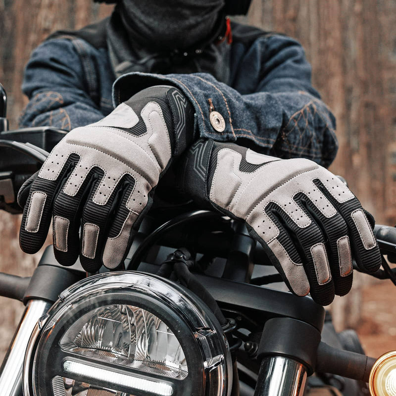 Laden Sie das Bild in Galerie -Viewer, ROCKBROS Motorradhandschuhe Winddichte Touchscreen Herren Handschuhe Grau
