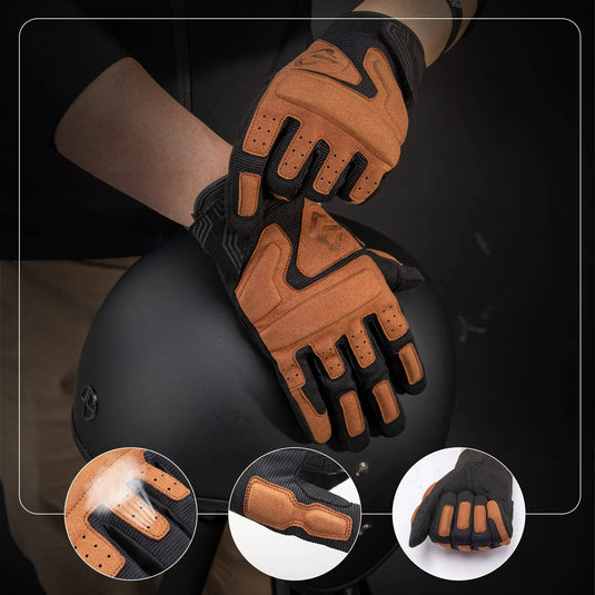 ROCKBROS Motorradhandschuhe Winddichte Touchscreen Herren Handschuhe Schwarz Orange