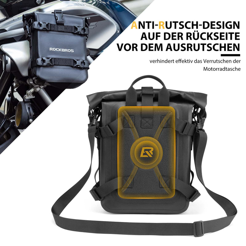 Cargue la imagen en el visor de la galería, ROCKBROS Motorrad Seitentasche wasserdicht Gepäckträgertasche 5L Schwarz
