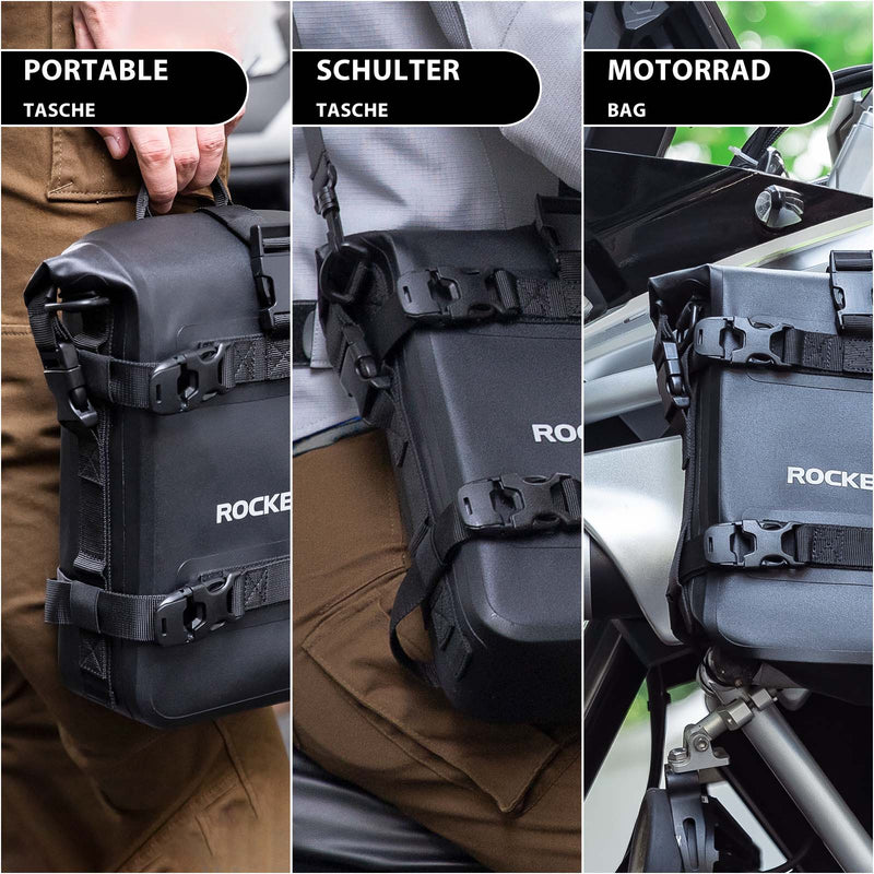 Load image into Gallery viewer, ROCKBROS motorcycle side bag waterproof luggage rack bag 5L black
