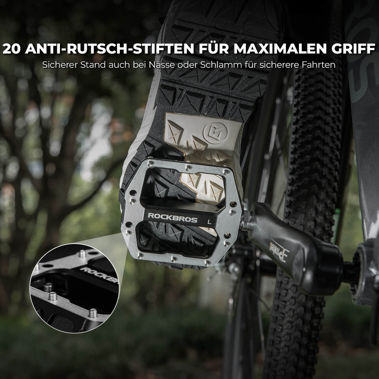 ROCKBROS Fahrradpedale – Profi-Plattform mit Anti-Rutsch-Stiften