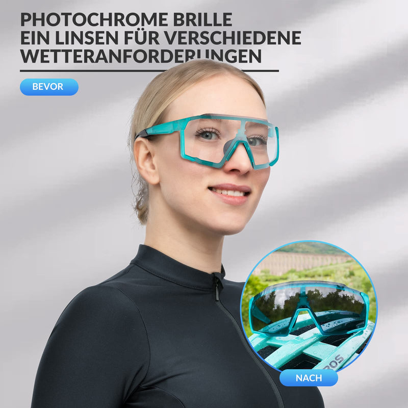 Carica immagine in Galleria Viewer, ROCKBROS Photochrome Brille HD Fahrradbrille für Outdoor-Aktivitäten Blau

