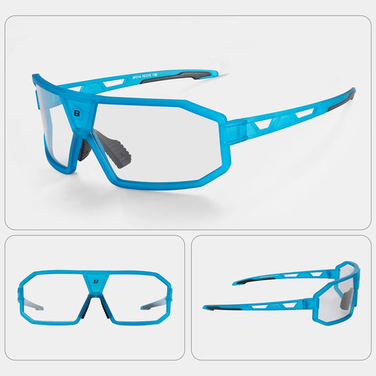 ROCKBROS Photochrome Sonnenbrille UV400-Schutz Fahrradbrille Unisex Blau