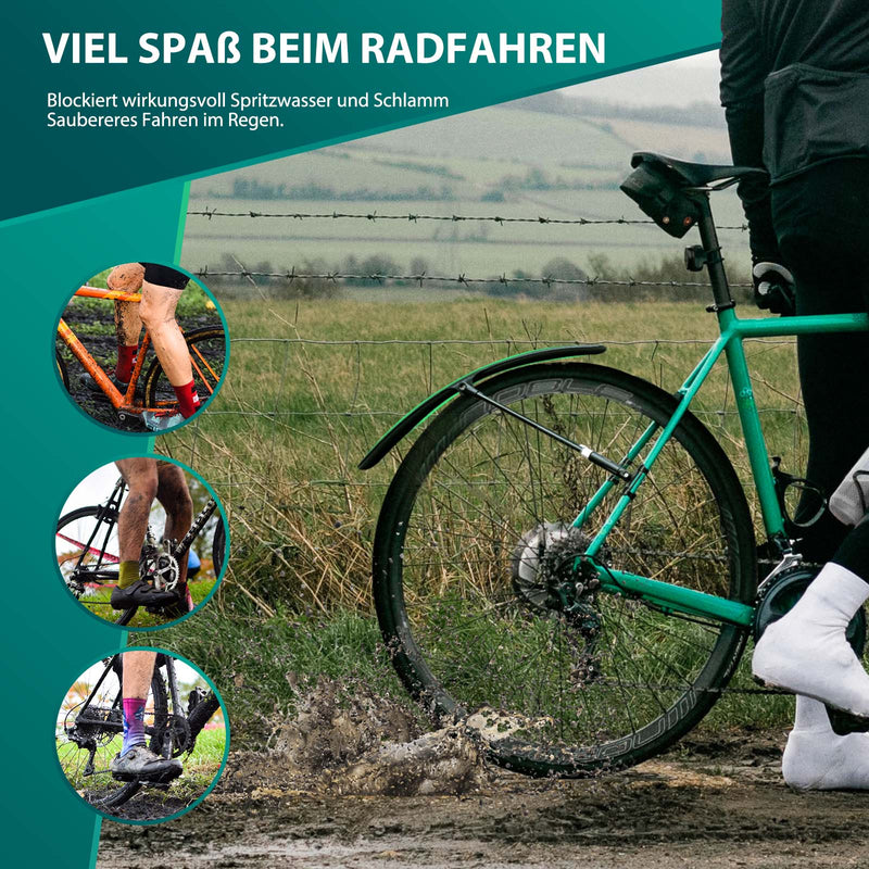 Laden Sie das Bild in Galerie -Viewer, ROCKBROS Rennrad Schutzblech Set für 27,5 Zoll Fahrräder Quick-Release
