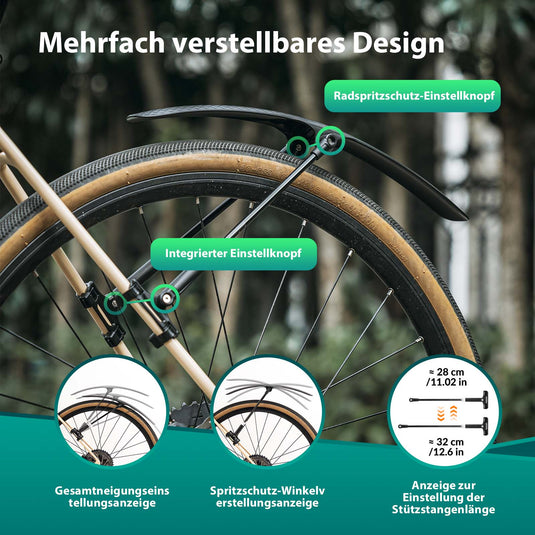 ROCKBROS Rennrad Schutzblech Set für 27,5 Zoll Fahrräder Quick-Release