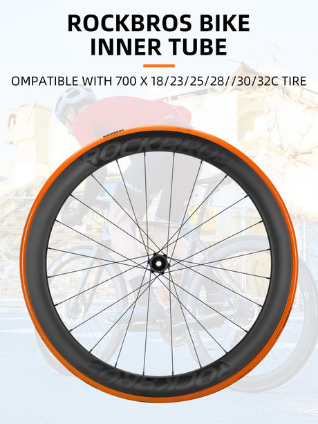 ROCKBROS Road Bicycle Inner Tube Presta Valve Compatible with 700 x 18/23/25/28/30/32Tire