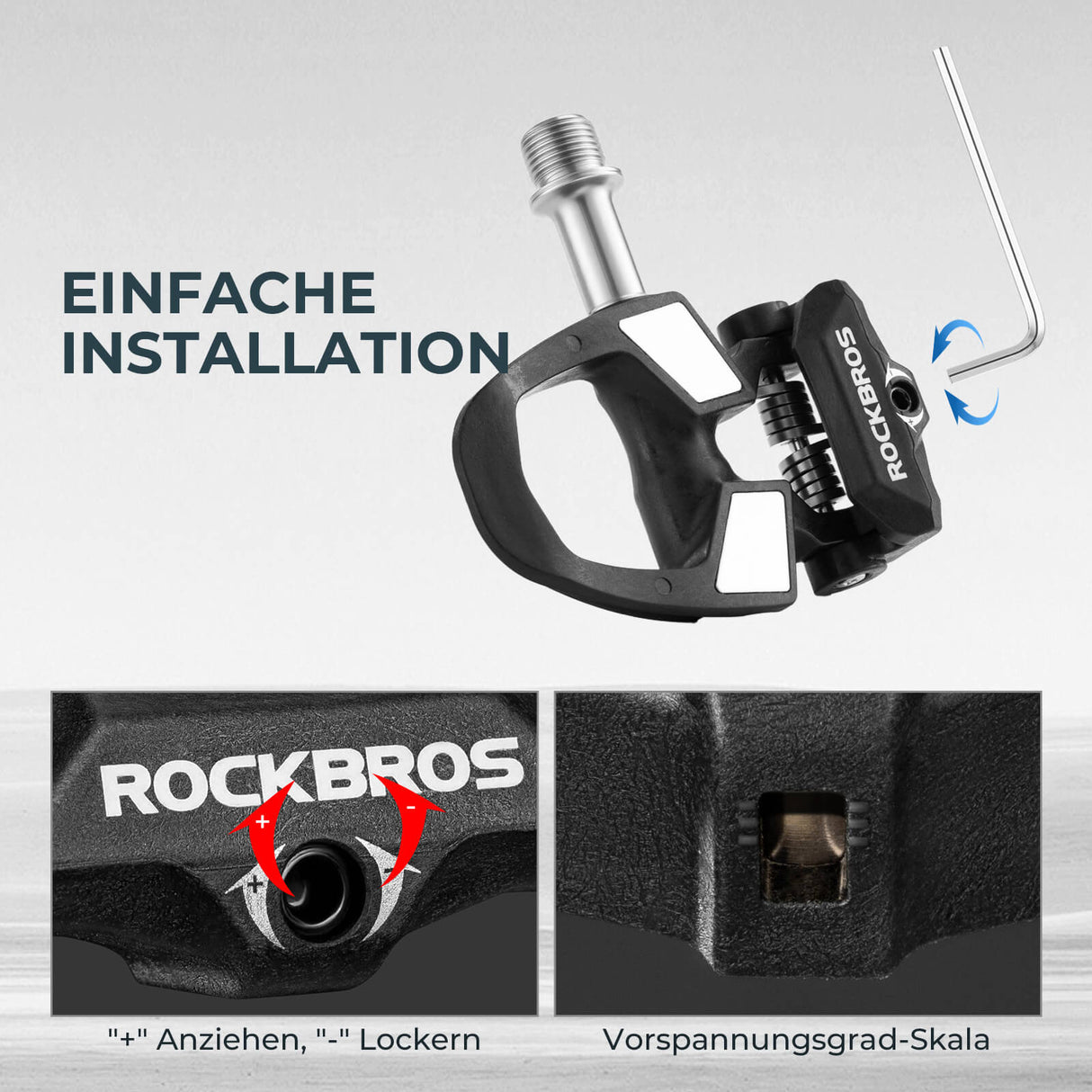ROCKBROS SPD Fahrradpedale – Einstellbare Spannung für individuellen Halt