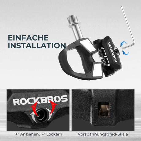 ROCKBROS SPD Fahrradpedale – Einstellbare Spannung für individuellen Halt