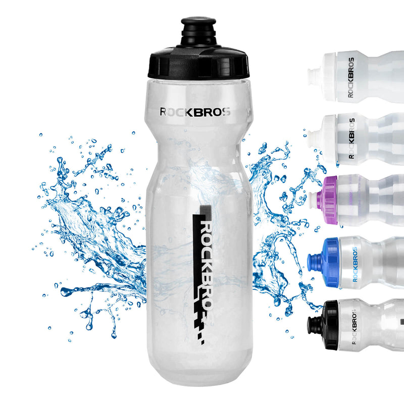 Cargue la imagen en el visor de la galería, ROCKBROS Sport Trinkflasche 750ml Fahrrad Wasserflasche BPA-Frei Schwarz transparent
