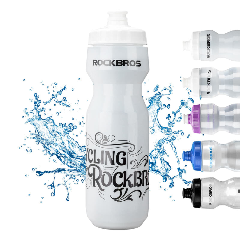Laden Sie das Bild in Galerie -Viewer, ROCKBROS Sport Trinkflasche 750ml Fahrrad Wasserflasche BPA-Frei Weiß durchscheinend
