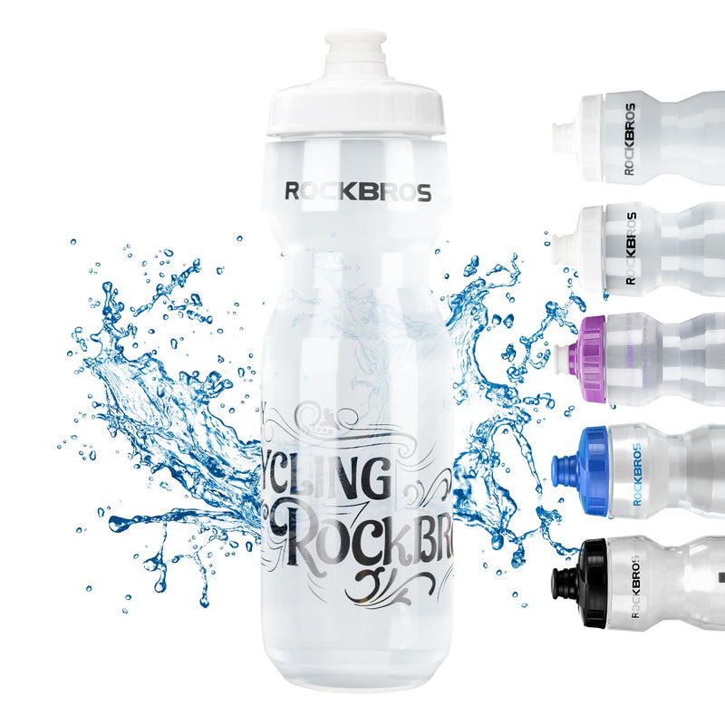 Laden Sie das Bild in Galerie -Viewer, ROCKBROS Sport Trinkflasche 750ml Fahrrad Wasserflasche BPA-Frei Weiß transparent
