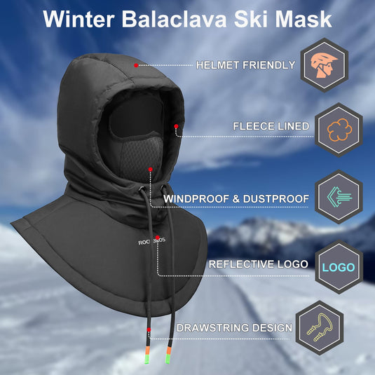ROCKBROS Balaclava Windproof Bicycle Full Face Face Cover for Cycling Skiing