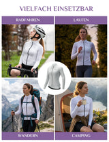 ROCKBROS TVI Damen Langarm-Radtrikot Fahrrad Jersey für MTB & Rennrad-Grau