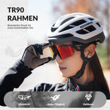 ROCKBROS Ultraleicht Fahrradbrille Polarisierte Sonnenbrille mit UV400-Schutz